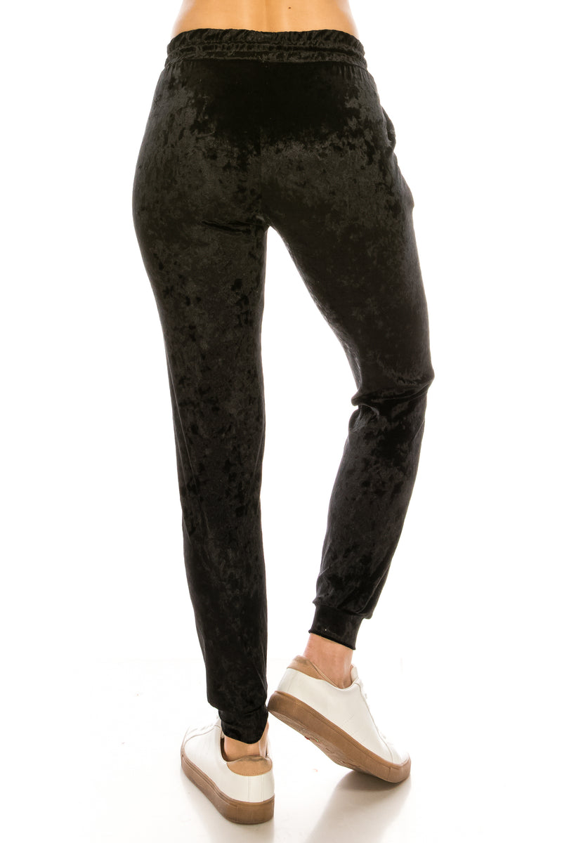 ALWAYS Women Velvet Jogger Pants - Crushed Velour Solid Basic Premium Soft Stretch Warm Winter Sweatpants Joggers - ALWAYS®
