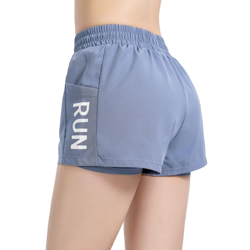High Waisted Women's Shorts "Run" - Inner Layer Quick Dry Athletic Running Shorts with Pockets - ALWAYS®