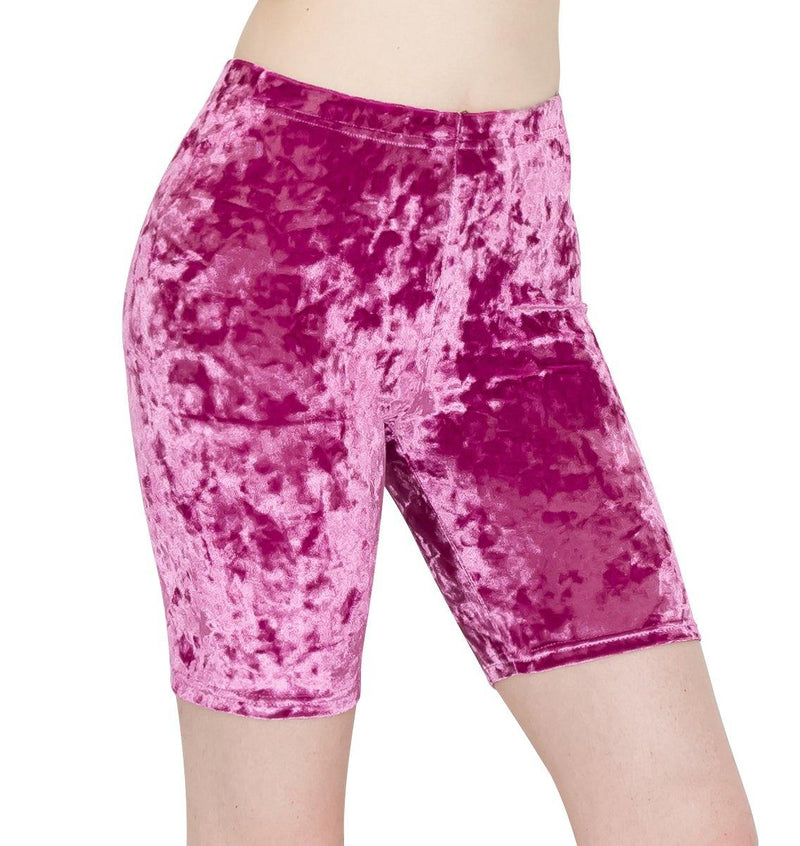 ALWAYS Women's Crushed Velvet Shorts — Buttery Soft Comfortable Sexy Stretchy Biker Pants - ALWAYS®