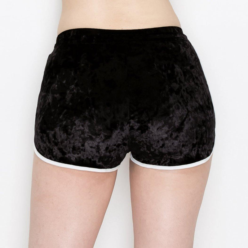 Crushed velvet 2025 drawstring shorts