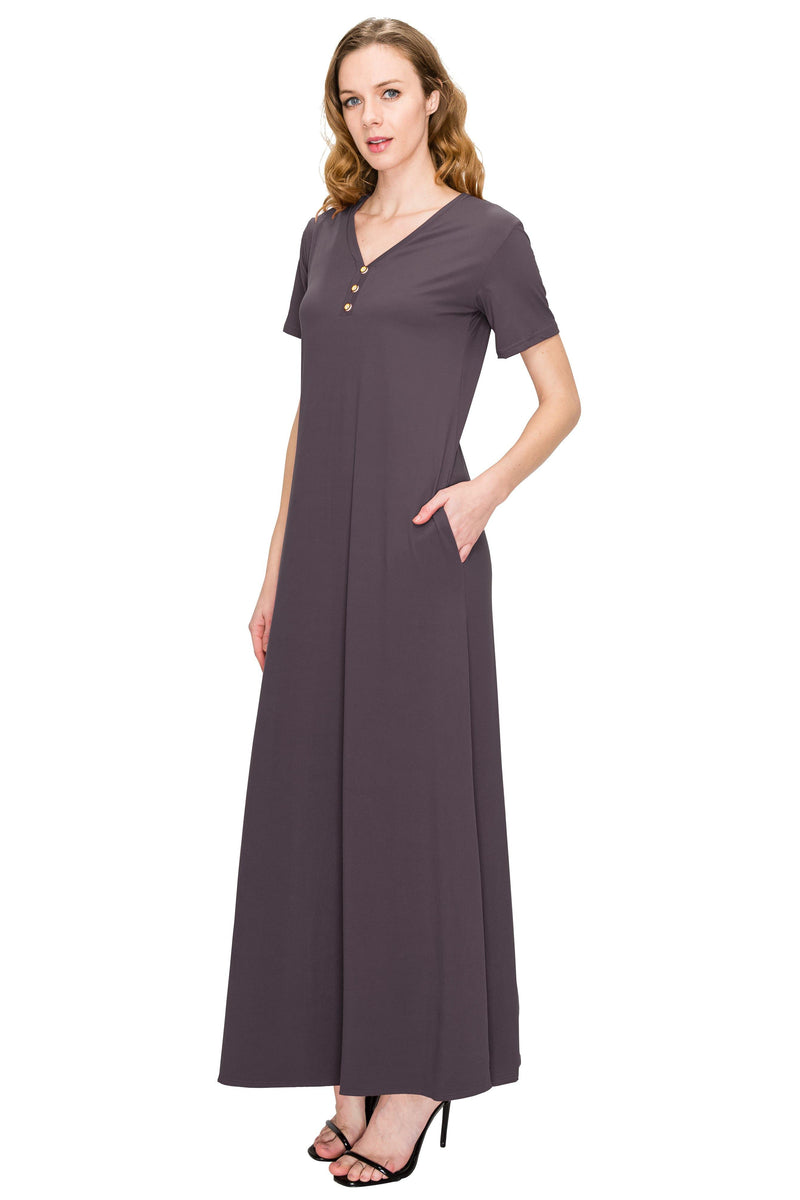 V Neck Short Sleeve Maxi Dress - ALWAYS®
