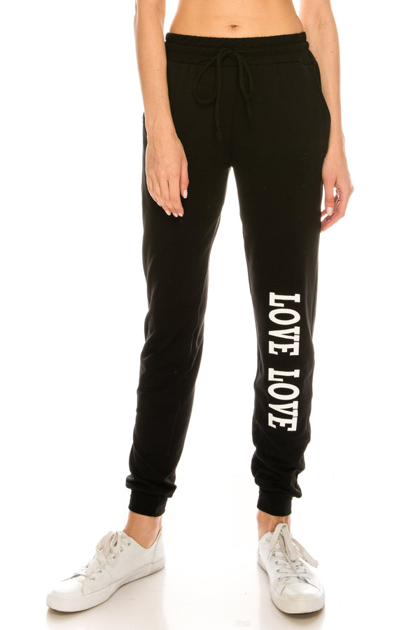 Fleece Jogger Pants - Soft Winter LOVE Printed Pockets Sweatpants - ALWAYS®