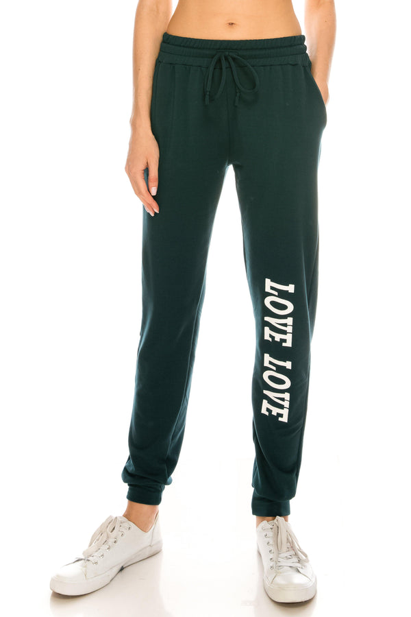 Fleece Jogger Pants - Soft Winter LOVE Printed Pockets Sweatpants - ALWAYS®