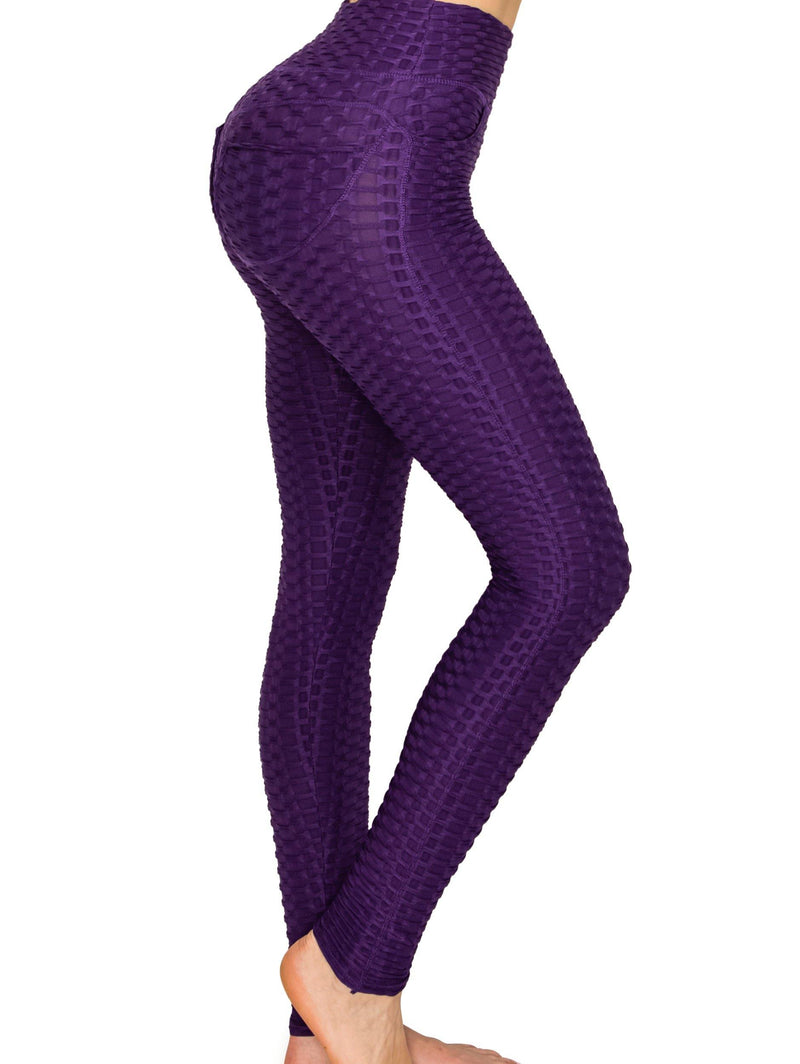 Textured 3D Booty Yoga Pants - High Waist Compression Slimming Butt Lift Solid Leggings - ALWAYS®