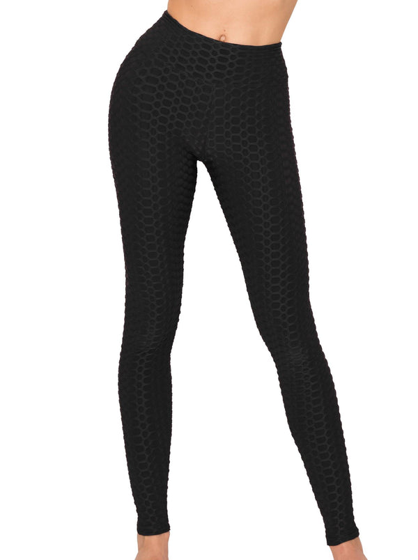 Textured 3D Booty Yoga Pants - High Waist Compression Slimming Butt Lift Solid Pants - ALWAYS®