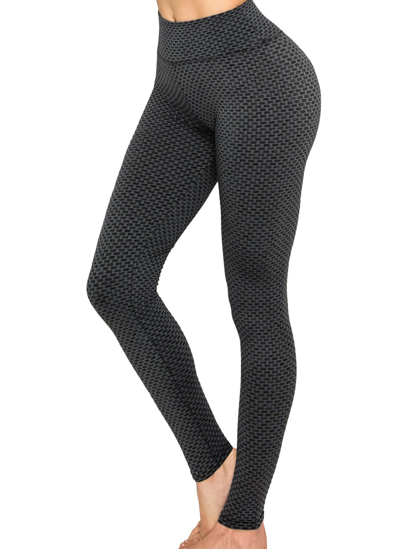 Textured 3D Booty Yoga Pants - High Waist Compression Butt Lift Checkered Pants - ALWAYS®