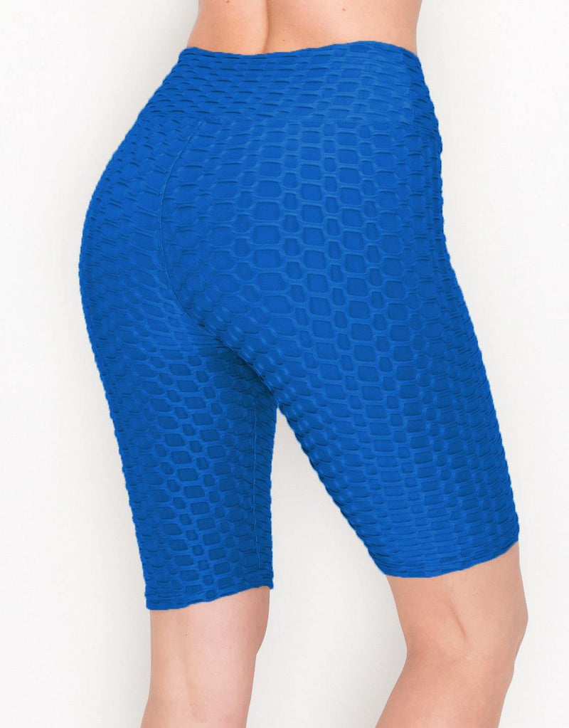 Textured 3D Booty Bike Shorts - High Waist Compression Slimming Butt Lift Solid Biker Shorts - ALWAYS®