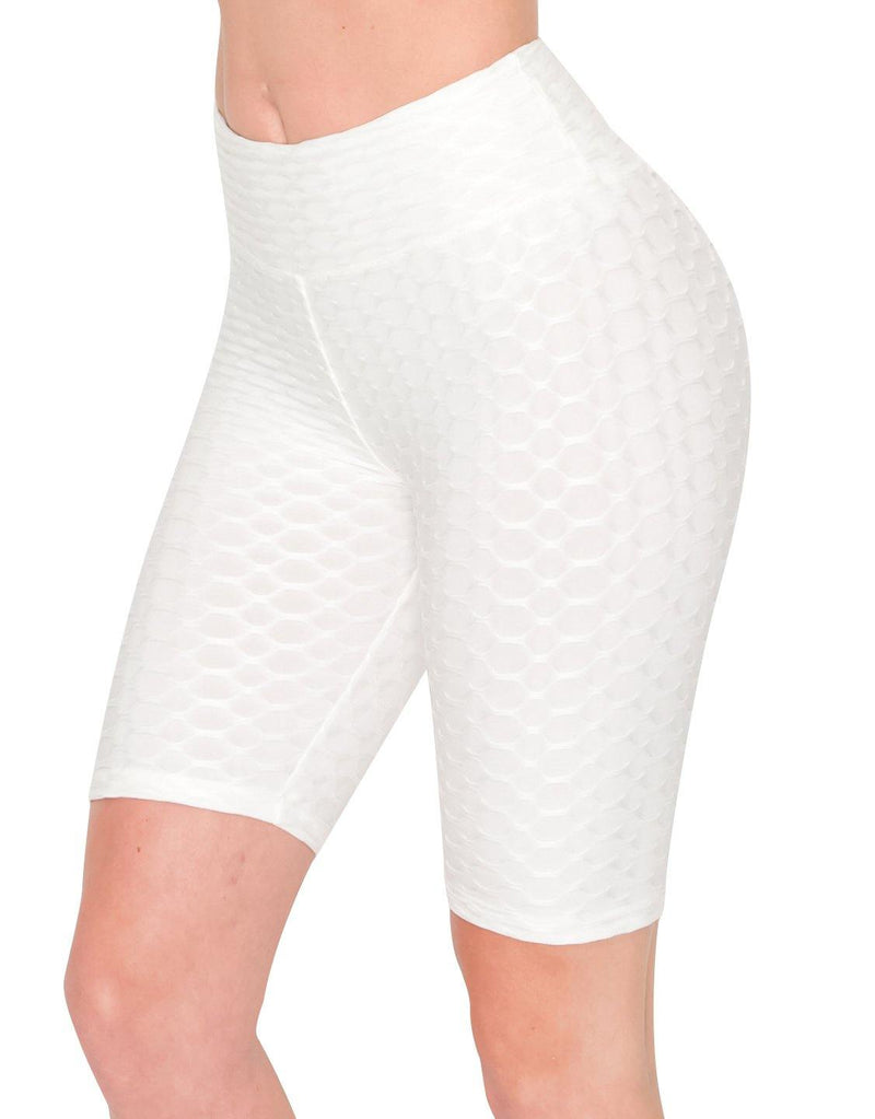 Textured 3D Booty Bike Shorts - High Waist Compression Slimming Butt Lift Solid Biker Shorts - ALWAYS®