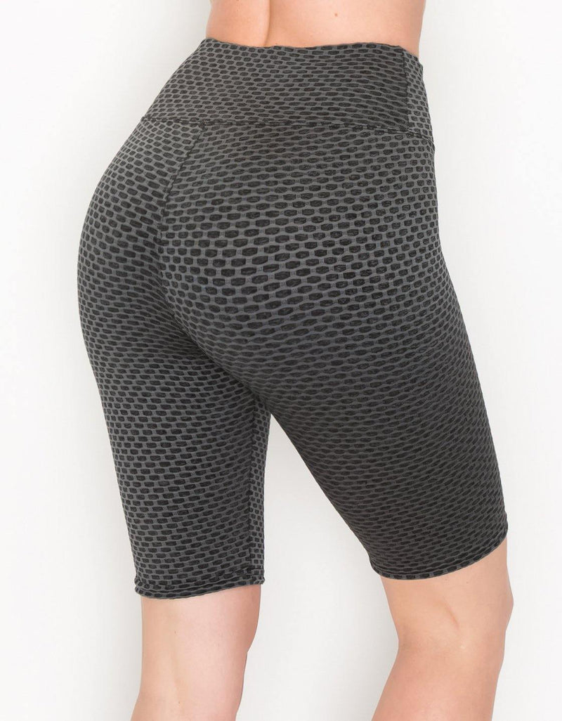 Textured 3D Booty Bike Shorts - High Waist Compression Slimming Butt Lift Biker Shorts - ALWAYS®