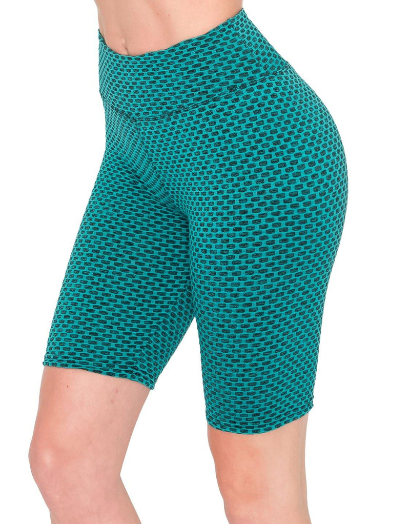 Textured 3D Booty Bike Shorts - High Waist Compression Slimming Butt Lift Biker Shorts - ALWAYS®