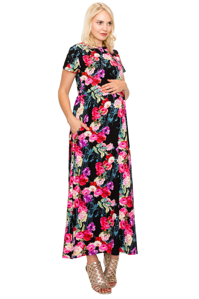 Maternity Maxi Dress -Short Sleeve Maternity Dress - ALWAYS®