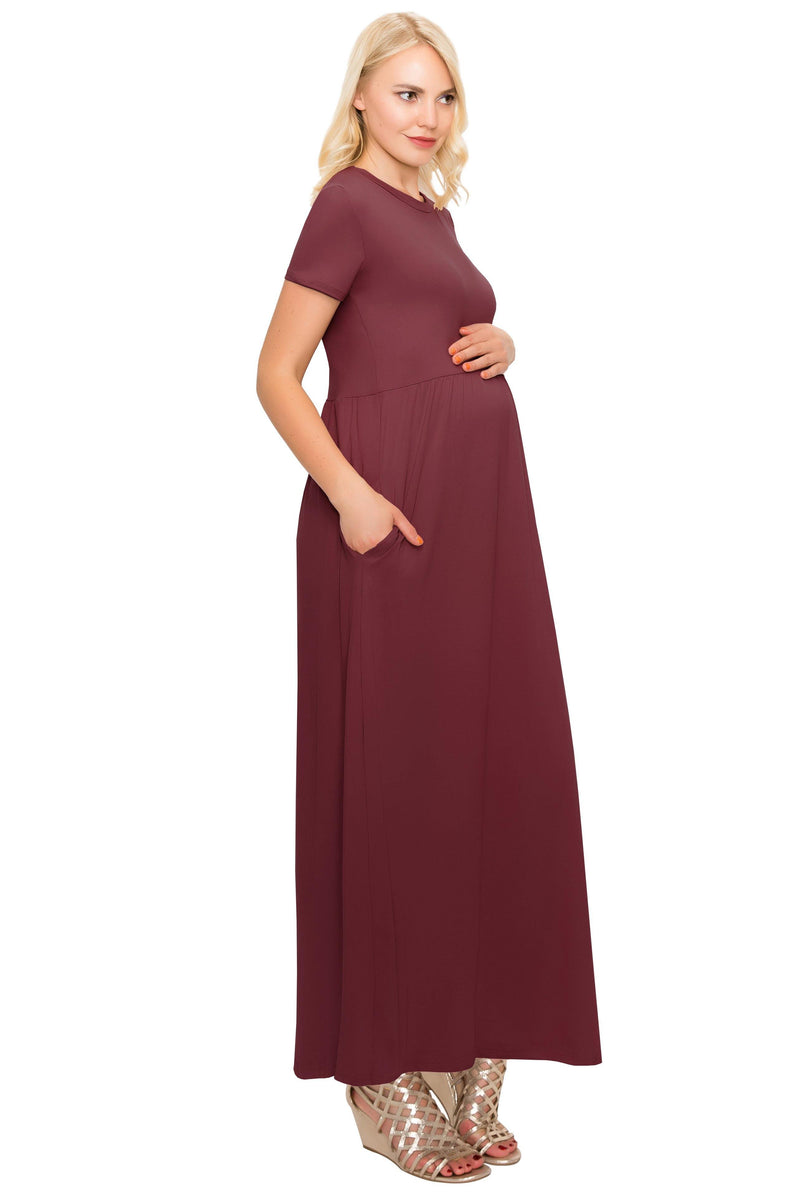 Maternity Maxi Dress -Short Sleeve Maternity Dress - ALWAYS®