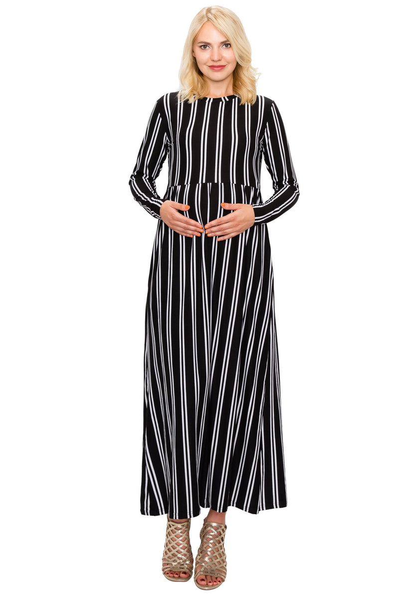 Maternity Maxi Dress -Long Sleeve Maternity Dress - ALWAYS®