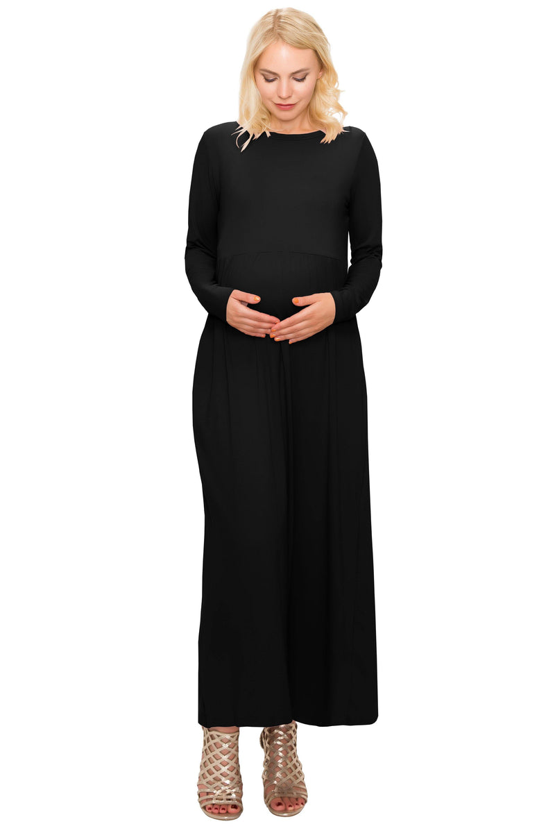 Maternity Maxi Dress -Long Sleeve Maternity Dress ALWAYS Maternity Maxi Dress -Long Sleeve Maternity Dress ALWAYS