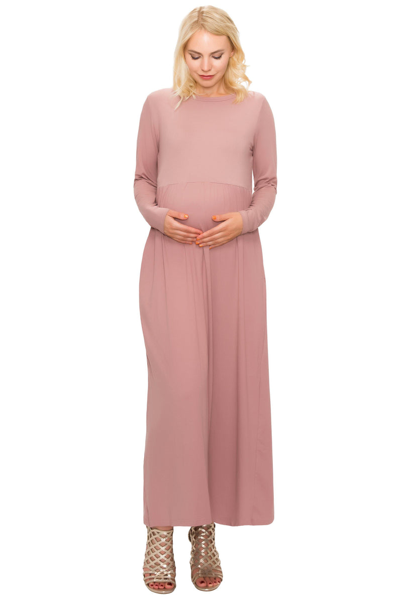 Maternity Maxi Dress -Long Sleeve Maternity Dress - ALWAYS®