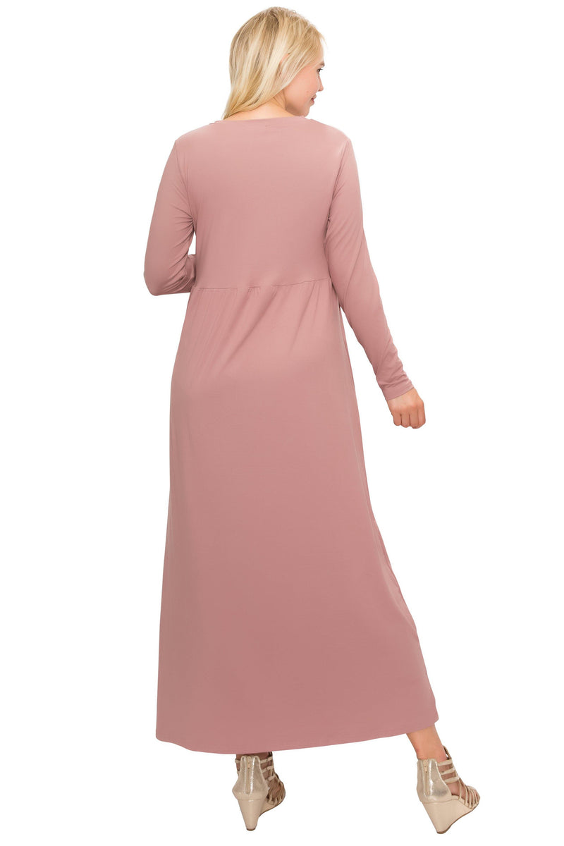 Maternity Maxi Dress -Long Sleeve Maternity Dress - ALWAYS®