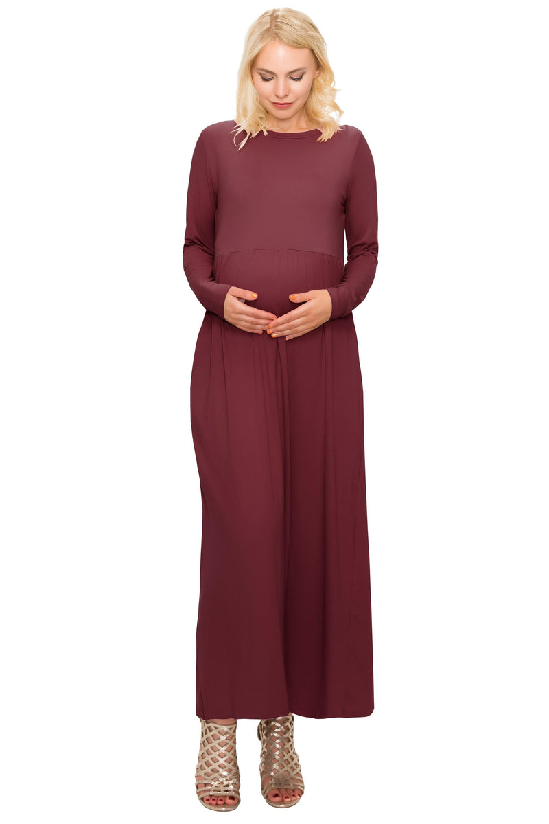 Maternity Maxi Dress -Long Sleeve Maternity Dress - ALWAYS®
