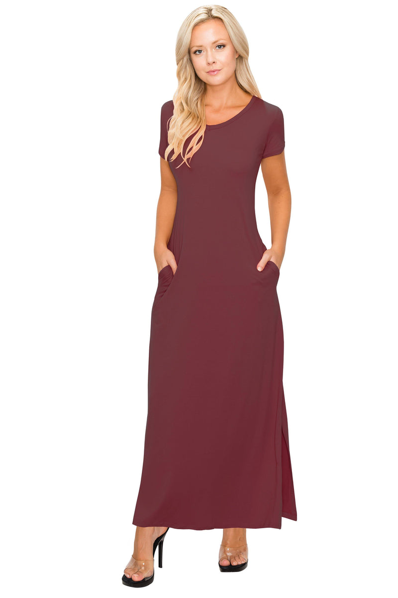 Split Maxi Dress - Short Sleeve - Pockets - ALWAYS®