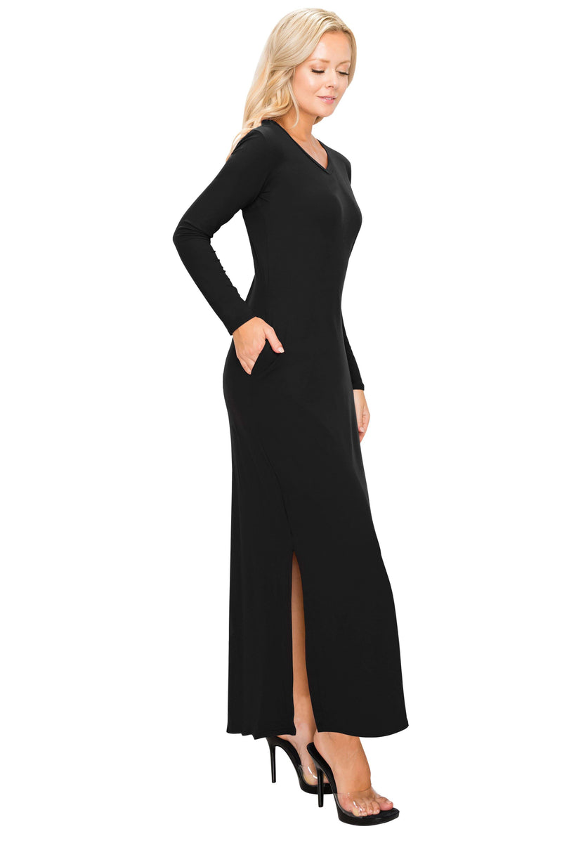 Split Maxi Dress - Long Sleeve - Pockets - ALWAYS®