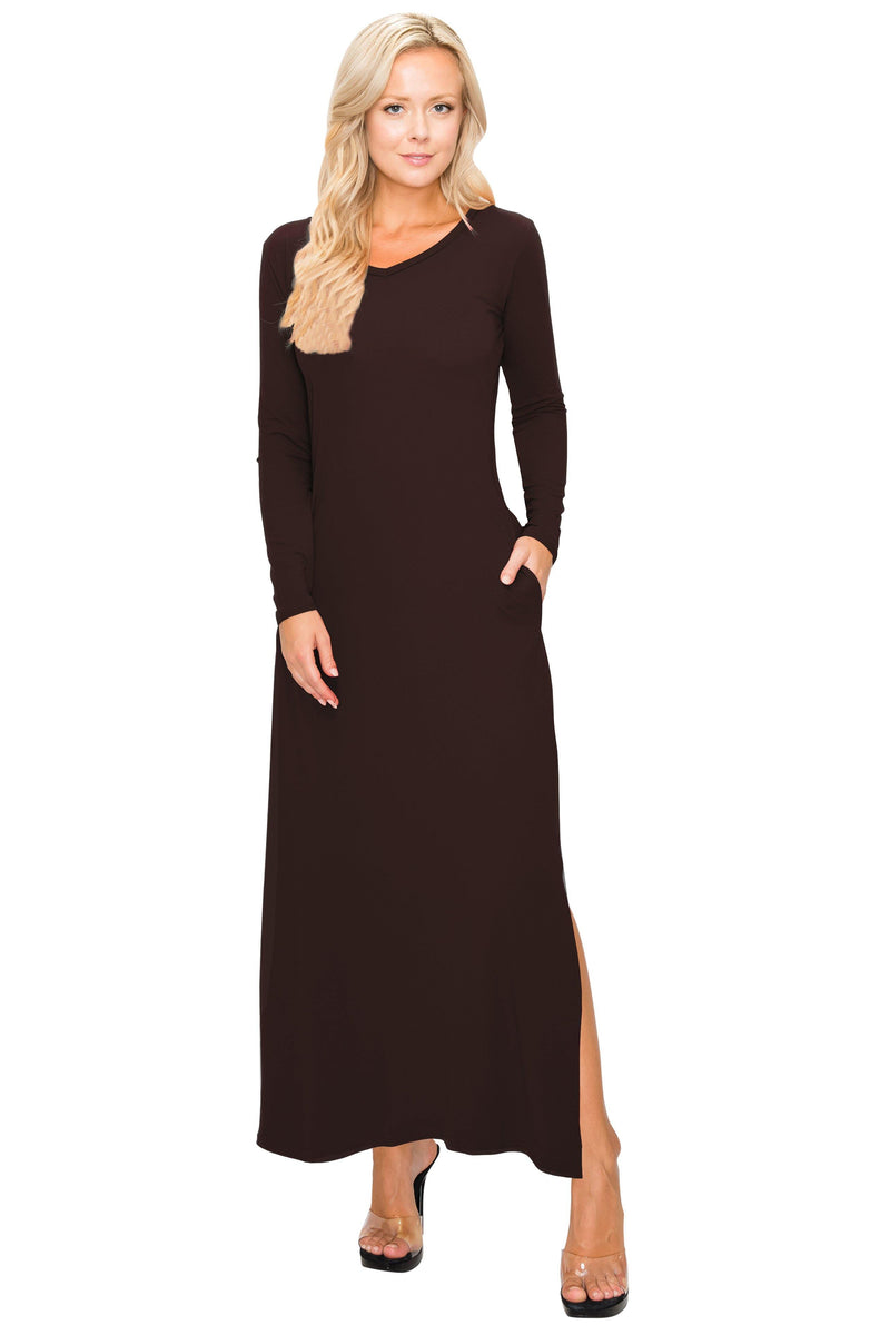 Split Maxi Dress - Long Sleeve - Pockets - ALWAYS®