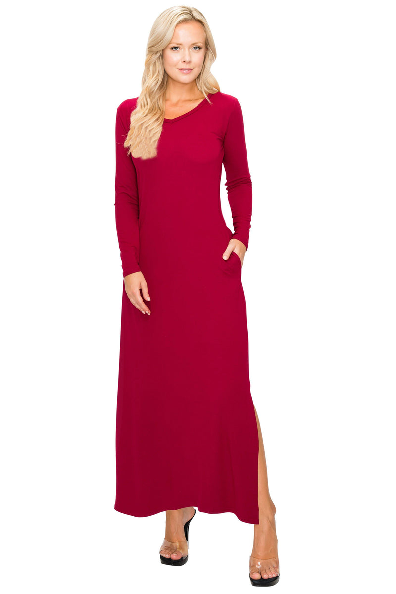 Split Maxi Dress - Long Sleeve - Pockets - ALWAYS®