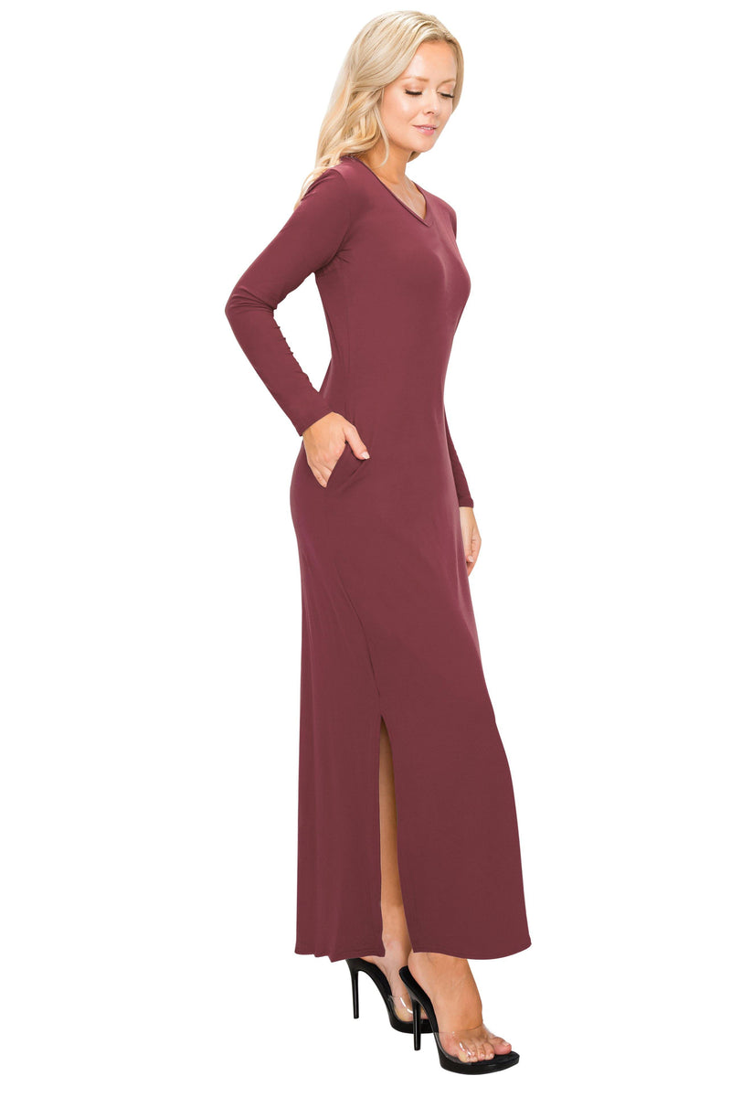 Split Maxi Dress - Long Sleeve - Pockets - ALWAYS®