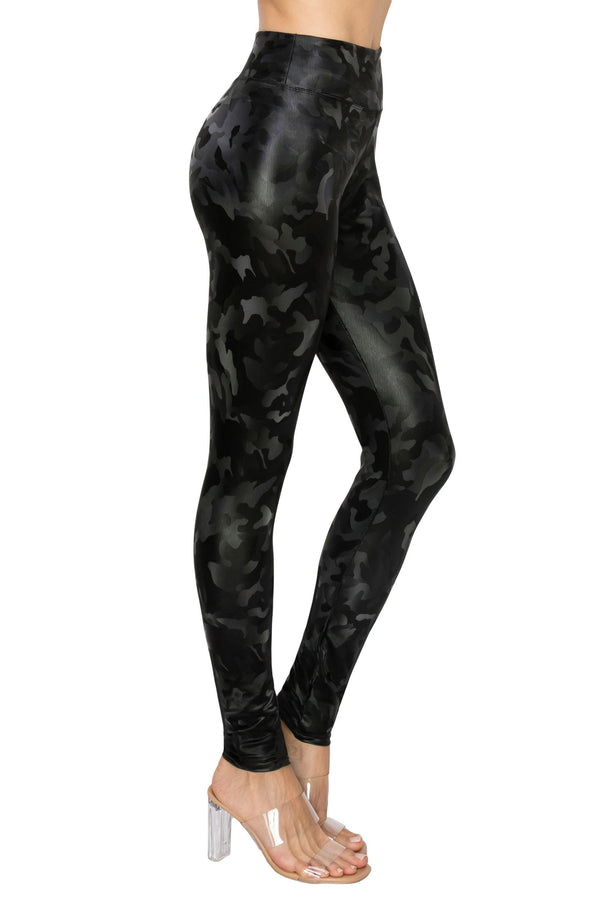 Women's Faux Leather Fashion Leggings  - High Waisted Stretch Sexy Pants Print - ALWAYS®