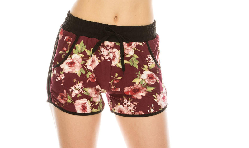 Print Design Lounge Pajama Shorts - Premium Soft Lightweight Stretch Striped Sleep Yoga Short Pants - ALWAYS®
