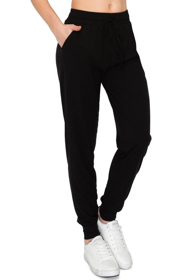 Ribbed Jogger Sweatpants - Rib-Knit Lightweight Soft Stretch Pockets Pants - ALWAYS®