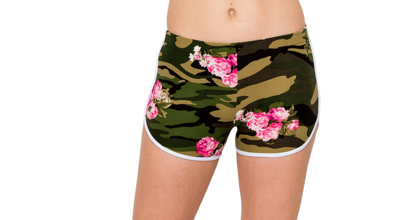 Print Designs Camo/Floral Yoga Shorts - ALWAYS®