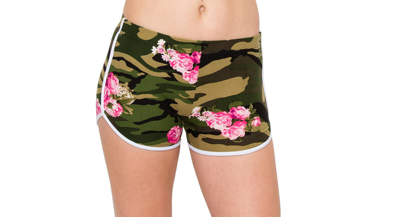 Print Designs Camo/Floral Yoga Shorts - ALWAYS®