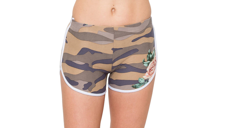 Print Designs Camo/Floral Yoga Shorts - ALWAYS®