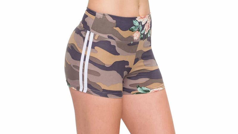 Workout Yoga Shorts - Premium Buttery Soft Solid Stretch Cheerleader Running Dance Volleyball Short Pants - Print Designs - ALWAYS®