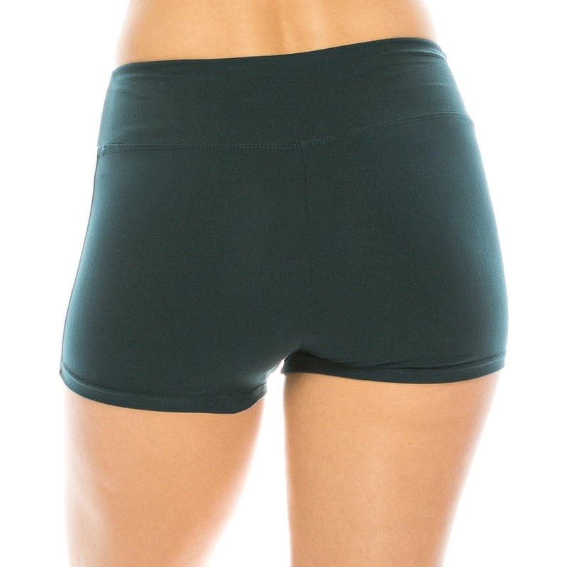Workout Yoga Shorts - Premium Buttery Soft Solid Stretch Cheerleader Running Dance Volleyball Short Pants - Solid Colors - ALWAYS®