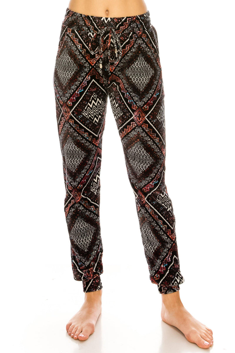 Print Design Velvet Jogger Pants - Warm Winter Sweatpant Joggers - ALWAYS®