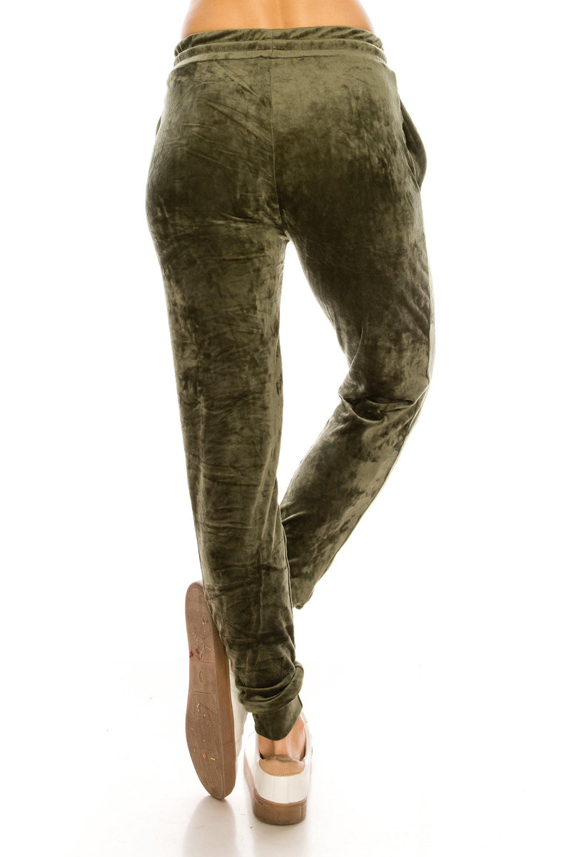 The Plush Velour Jogger - Olive