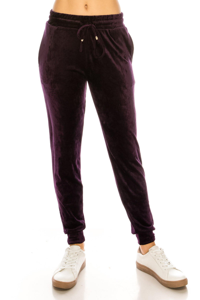 Velvet Velour Joggers - Solid Basic Premium Soft Stretch Warm Winter Sweatpants Joggers - ALWAYS®