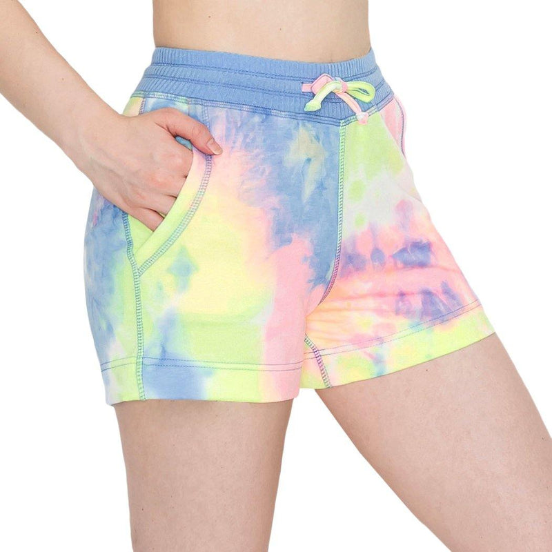 ALWAYS Women's Tie Dye French Terry 3" Shorts - Yoga Casual Jersey Elastic Drawstring Lounge Pajama Running Shorts with Pockets - ALWAYS®